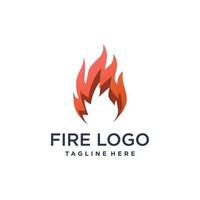 design de logotipo de fogo com vetor premium de conceito abstrato criativo