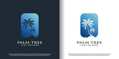 vetor de design de logotipo de palmeira com vetor premium de conceito criativo