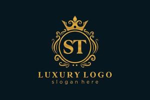 modelo de logotipo de luxo real de letra inicial em arte vetorial para restaurante, realeza, boutique, café, hotel, heráldica, joias, moda e outras ilustrações vetoriais. vetor