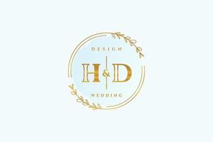 monograma de beleza hd inicial e logotipo de caligrafia de design de logotipo elegante de assinatura inicial, casamento, moda, floral e botânico com modelo criativo. vetor