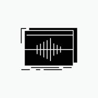 áudio. frequência. hertz. seqüência. ícone de glifo de onda. ilustração vetorial isolada vetor