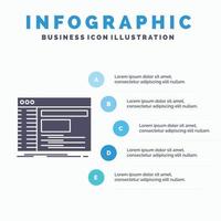 administrador. console. painel. raiz. modelo de infográficos de software para site e apresentação. ícone de glifo cinza com ilustração em vetor estilo infográfico azul.