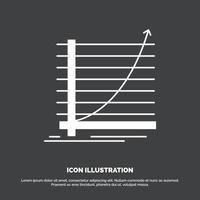 flecha. gráfico. curva. experiência. ícone de gol. símbolo de vetor de glifo para ui e ux. site ou aplicativo móvel