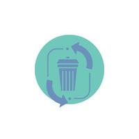 desperdício. disposição. lixo. gestão. recicle o ícone de glifo. vetor