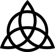 símbolo de triquetra em fundo branco. sinal de loop infinito interligado com sinal de círculo. estilo plano. vetor