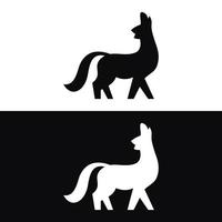 vetor de ilustração de logotipo de lobo estilo silhueta