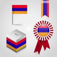 bandeira da armênia impressa em diferentes itens vetor