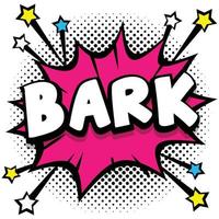 bark pop art quadrinhos bolhas de fala livro efeitos sonoros vetor