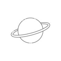 delinear o ícone de vetor de Saturno no fundo branco