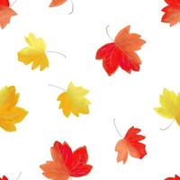 padrão perfeito de folhas de outono pintadas à mão vetor