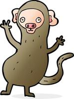 macaco de desenho animado de personagem doodle vetor