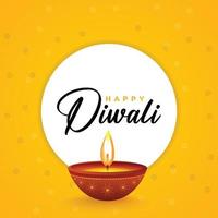 feliz diwali festival design de banner de cartaz de mídia social com diya vetor