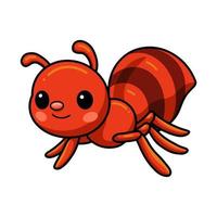 bonito desenho de formiga vermelha vetor