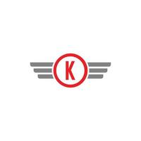letra k logotipo empresarial moderno alado vetor