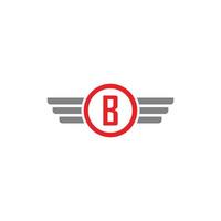 letra b logotipo empresarial moderno alado vetor