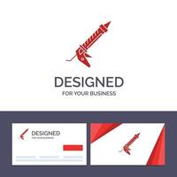 cartão de visita criativo e modelo de logotipo ilustração de vetor de utensílios de construção de reparo de arma selante
