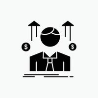 o negócio. cara. avatar. empregado. ícone de glifo de homem de vendas. ilustração vetorial isolada vetor