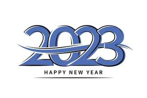 2023 feliz ano novo design de texto do logotipo. modelo de design número 2023 para calendário. ilustração vetorial vetor