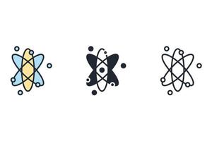 ícones de átomos simbolizam elementos vetoriais para infográfico web vetor