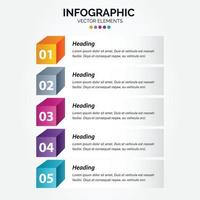 Modelo de infográfico vertical de negócios de 5 etapas vetor