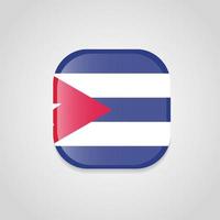 botão redondo de design de bandeira de cuba vetor