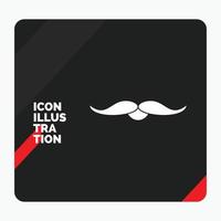 fundo de apresentação criativa vermelho e preto para bigode. hipster. moveleiro. macho. ícone de glifo de homens vetor