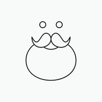 bigode. hipster. moveleiro. papai noel. ícone de linha carregada. ilustração vetorial isolada vetor