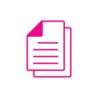 arquivo de cópia de vetor rosa eps10 ou ícone de arte de linha de documento isolado no fundo branco. símbolo de contorno de papel ou página em um estilo moderno simples e moderno para o design do seu site, logotipo e aplicativo móvel