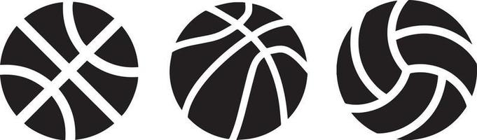símbolo de página de ícone de bola. ícone de bolas, basquete de futebol e conjunto de tênis. conjunto de bolas esportivas. tênis, beisebol, vôlei. ilustração vetorial vetor
