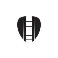 modelo de ilustração de ícone de logotipo design de vetor de palheta de guitarra simples para negócios de instrumentos musicais de estúdio de música de etiqueta de música de distintivo