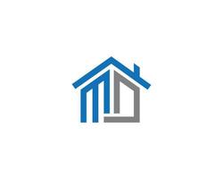 carta md imobiliário casa profissional logotipo projeta modelo de vetor. vetor