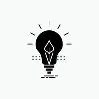 lâmpada. idéia. eletricidade. energia. ícone de glifo de luz. ilustração vetorial isolada vetor