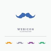 bigode. hipster. moveleiro. macho. homens modelo de ícone de web glifo de 5 cores isolado no branco. ilustração vetorial vetor