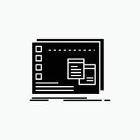janela. Mac. operacional. os. ícone de glifo do programa. ilustração vetorial isolada vetor
