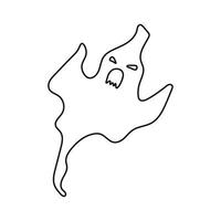 silhueta de rosto fantasma de halloween em estilo abstrato vetor