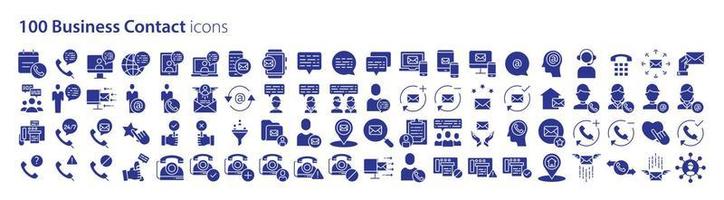 coleção de ícones relacionados a informações de contato comercial, incluindo ícones como bate-papo por telefone, e-mail, suporte, contatos e muito mais. ilustrações vetoriais, pixel perfeito vetor