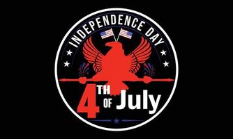 4 de julho ilustração de design de t-shirt do dia da independência. vetor