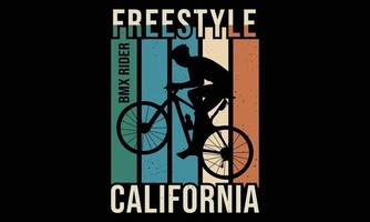 ilustração de design de t-shirt freestyle bmx rider. vetor