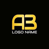 ab carta inicial logotipo vector design pro
