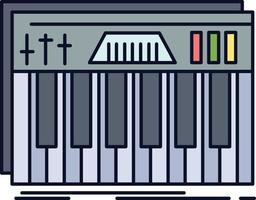 teclas do teclado do controlador som midi vetor de ícone de cor plana