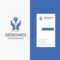 logotipo de negócios para a ideia. Ideias. criativo. compartilhar. mãos. modelo de cartão de .visiting de negócios azul vertical. vetor