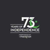 design de tipografia do dia da independência do paquistão tipografia criativa do 73º feliz dia da independência de pa vetor