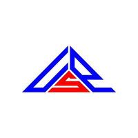design criativo do logotipo da carta usp com gráfico vetorial, logotipo simples e moderno usp em forma de triângulo. vetor