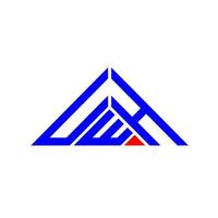 design criativo do logotipo da letra uwh com gráfico vetorial, logotipo uwh simples e moderno em forma de triângulo. vetor