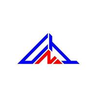 uni letter logo design criativo com gráfico vetorial, uni simples e moderno logotipo em forma de triângulo. vetor
