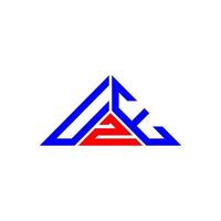 design criativo do logotipo da carta uze com gráfico vetorial, logotipo simples e moderno uze em forma de triângulo. vetor