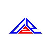 design criativo do logotipo da carta uzp com gráfico vetorial, logotipo simples e moderno uzp em forma de triângulo. vetor