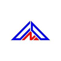 und letter logo design criativo com gráfico vetorial, und simples e moderno logotipo em forma de triângulo. vetor