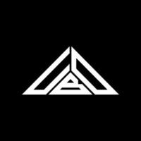 design criativo do logotipo da letra ubd com gráfico vetorial, logotipo simples e moderno ubd em forma de triângulo. vetor