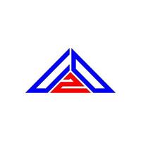 design criativo do logotipo da carta uzd com gráfico vetorial, logotipo simples e moderno uzd em forma de triângulo. vetor